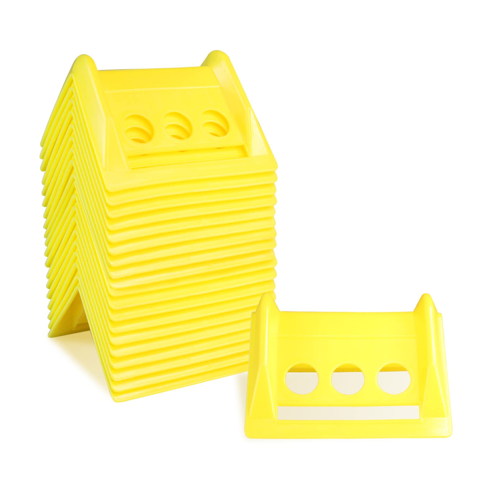 Photo 1 of ENJ 20 Pack Flatbed Edge Protector, Edge Corner Tie Down Protector for Up to 4 Inch Straps, Protects Cargo Edges, Flatbed Accessories Plastic Protector (yellow)