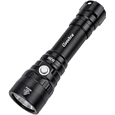 GoZebra D20S 2000 Lumens Scuba Diving Light, IPX8 Waterproof Flashlight | aluminum, 5000K LED, 4 modes, magnetic switch. Ideal for cave diving, snorkeling, and outdoor adventures.