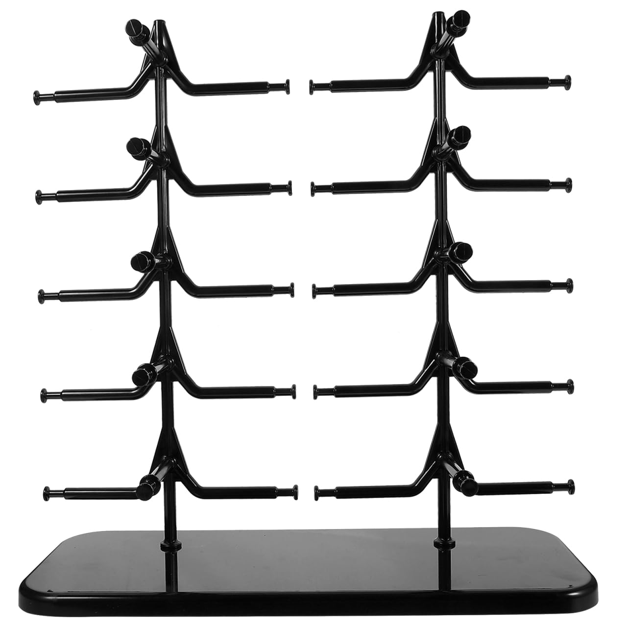 Operitacx Glasses Display Stand Detachable Sunglasses Organizer Rack Two-Tier Eyewear Storage Holder for 10 Pairs Black Compact Space-Saving Design