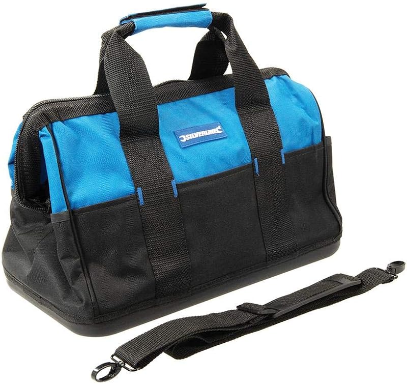 Silverline 268974 Tool Bag Hard Base Wide Mouth 400x200x300mm Rugged Nylon