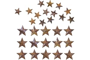 VIBNUMOM Mini Metal Barn Stars 40pcs, Cute Little Rustic Antique Star,Rusty Barn Stars for Halloween Christmas Western Country Farmhouse Garden Home New Year Wall Art Decoration Flags DIY Craft Accent