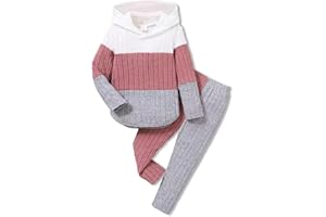 DORESBEBE Girls Clothes Fall Girl Outfits 2Pcs Hoodie Pullover Sweatshirt+Pant+Leggings Winter Set for Size 4-8 Years Little Girls