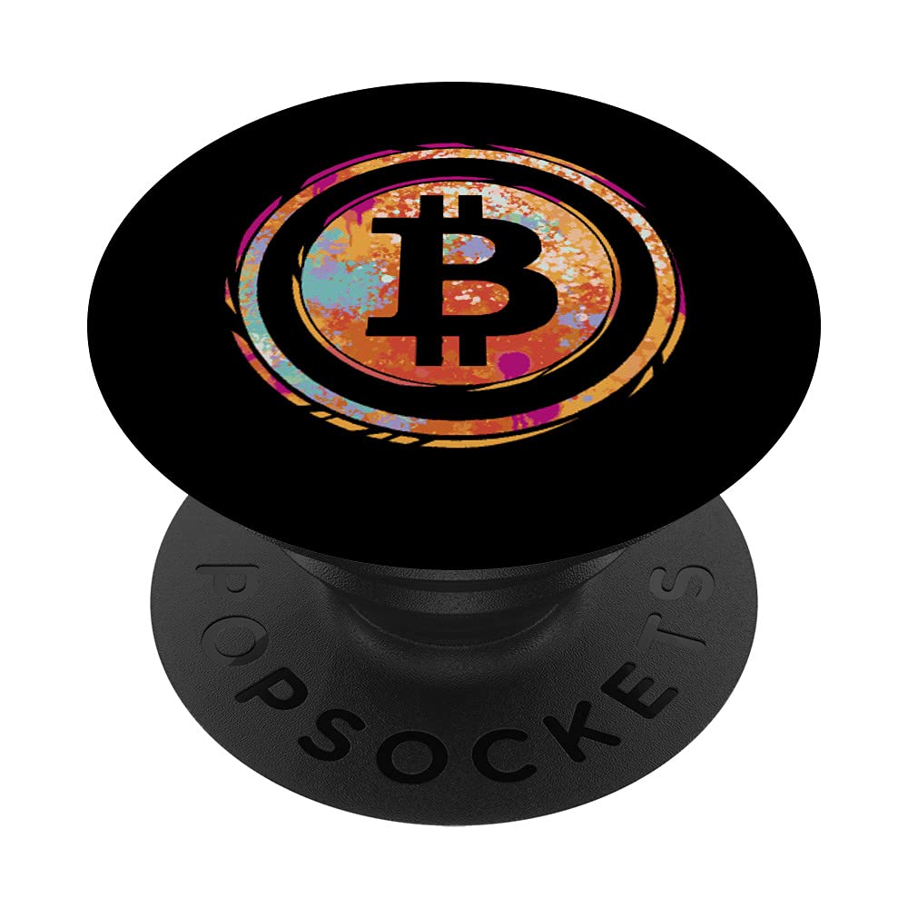 Bitcoin BTC symbol | Crypto blockchain and bitcoin PopSockets Swappable PopGrip