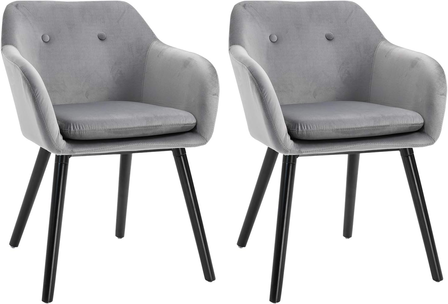 Modern Upholstered Fabric Bucket Seat Dining Arm Chairs Padded