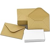 50 Packs of Gift Card Envelopes with Blank Cards 4x2.75 Kraft Mini Envelope Business card envelope (50, Brown, 4x2.75)