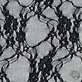 Stretch Lace Fabric Black Wedding Bridal Lace Curtain Tulle Sheer Stretch Lace Fabric by The Yard - 1 Yard Style 13331A