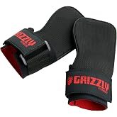 Grizzly Fitness Weight Lifting Grabbers | 1 Pair | Used by Pros to Increase Grip Strength &amp; Reduce Slipping While Providing Wrist Support During Lifting &amp; Pulling | Neoprene Padding | Velcro Closure