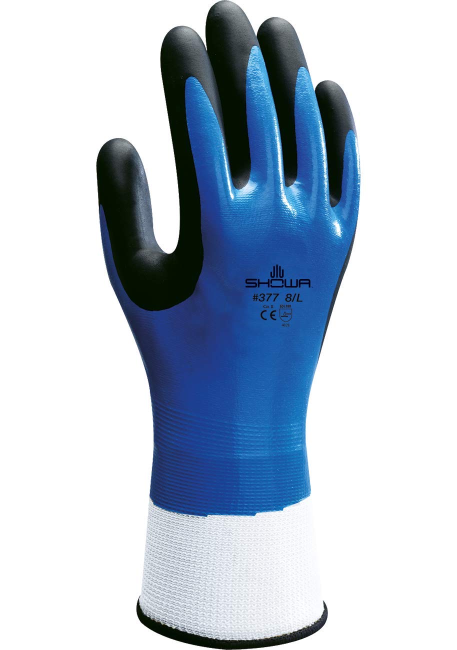 Showa SHO3373L 377 Nitrile Foam Grip Gloves, Medium