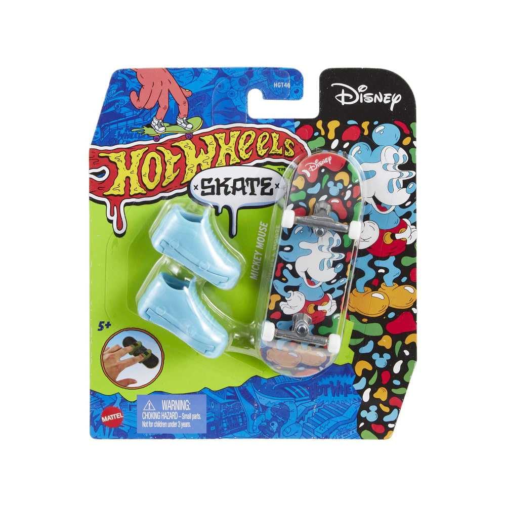 Hot Wheels Disney Fingerskate Skate – HNG36 – Pack of 1 Mickey Mouse Finger Skateboard + 1 Pair of Trainers Blue