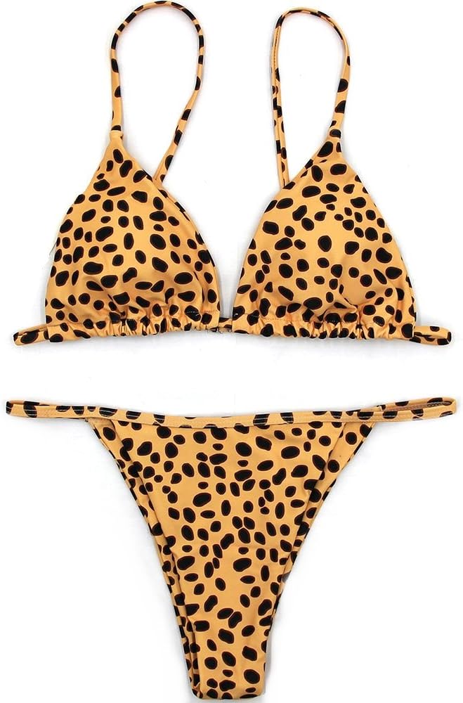 Sexy Bikini Cheetah Leopard Print Swimwear Women Push Up Bikini Micro Thong Swimsuit Bathing Suit Brazilian Biquini