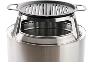 Solo Stove Yukon Grill Top & Hub – Cast Iron Cooktop with Stainless Steel Hub, 8” Elevated Grill Accessory for Yukon Fire Pit, 17.5" Diameter, 21.5 lbs