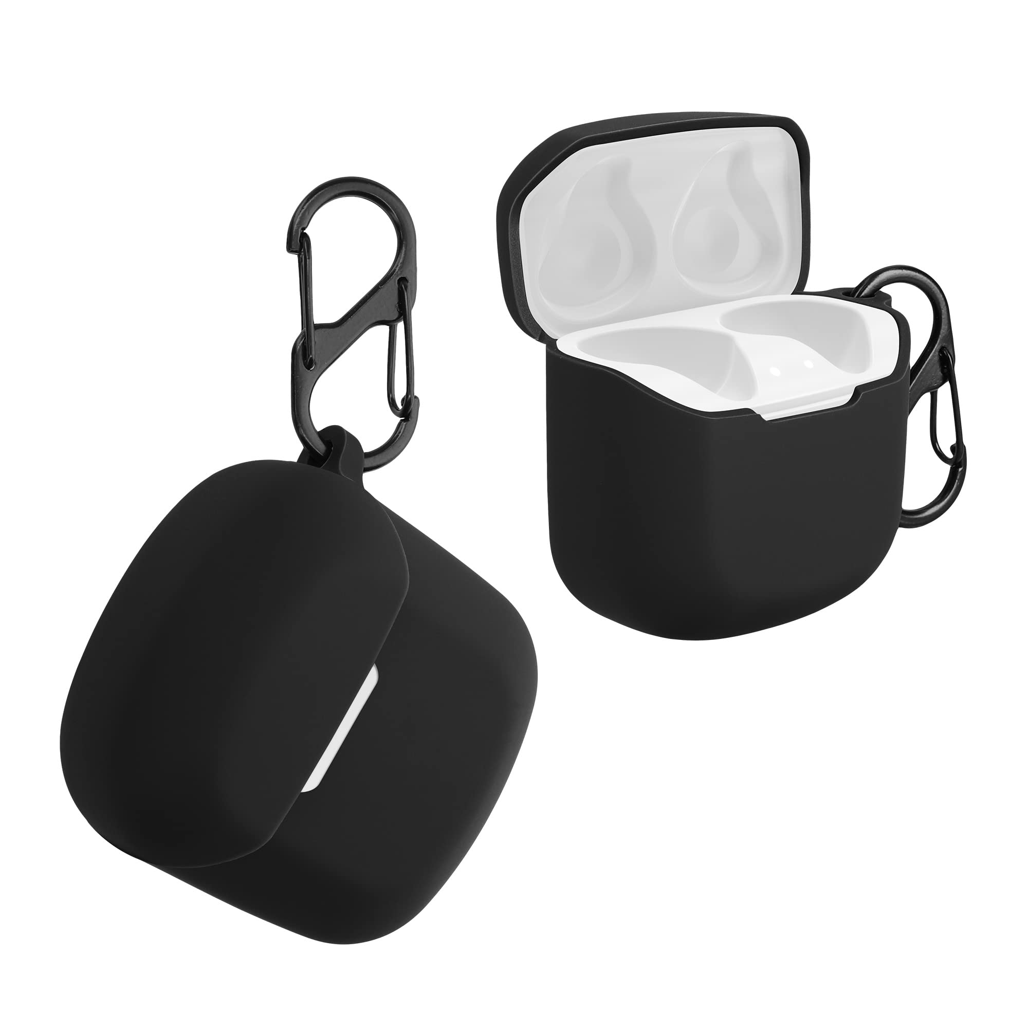 kwmobile Case Compatible with JBL CLUB PRO+ TWS Case - Silicone Cover Holder for Earbuds - Black