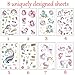 Zehhe Pack of 16 Sheets Unicorn Temporary Removable Tattoos for Kids Girls Boys Birthday Party, Unicorn Party Supplies Party Favor (Unicorn Tattoos)