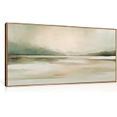 DRACIT Large Abstract Sage Green Pastel Framed Canvas Wall Art Set-20