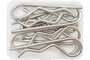 HIQTRADEBYJJ 10pcs Cotter Pins, R Clips Hardware Pins, Spring Fasteners Hitch Pin, for Trailer Locking, Trailer Clamps, Lawn Mowers, Trucks, Mechanics, Heavy Duty R Clips Cotter Pin - M3.0x65mm