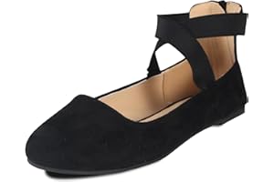 EMMA NEW YORK Women's Flats Comfortable Fashion Shoes for Women with Elastic Ankle Straps Dressy Ballerina Style Closed Toe s for Women Casual Flat
