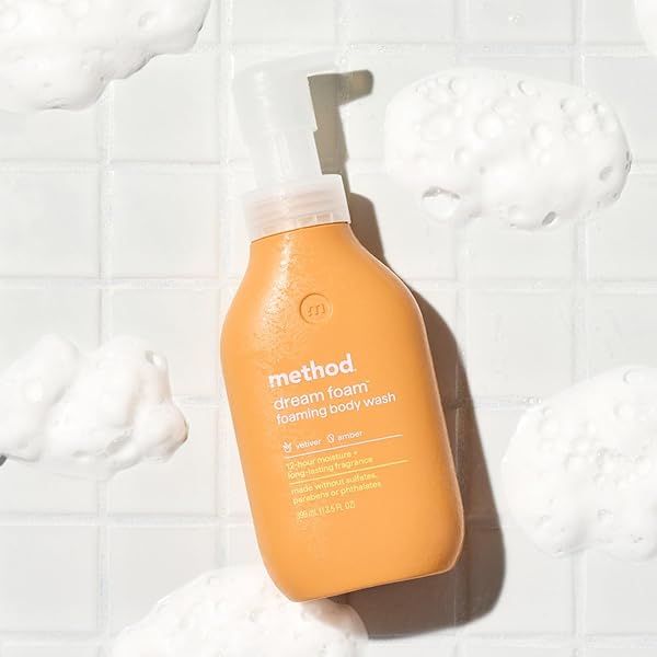 METHOD DREAM FOAM, FOAMING BODY WASH, VETIVER + AMBER, 13.5 OZ