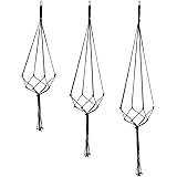 POTEY 630203 Macrame Plant Hangers - Simple Design Indoor Outdoor Plant Pot Hangers,Hanging Plant Holder Handmade Cotton Rope