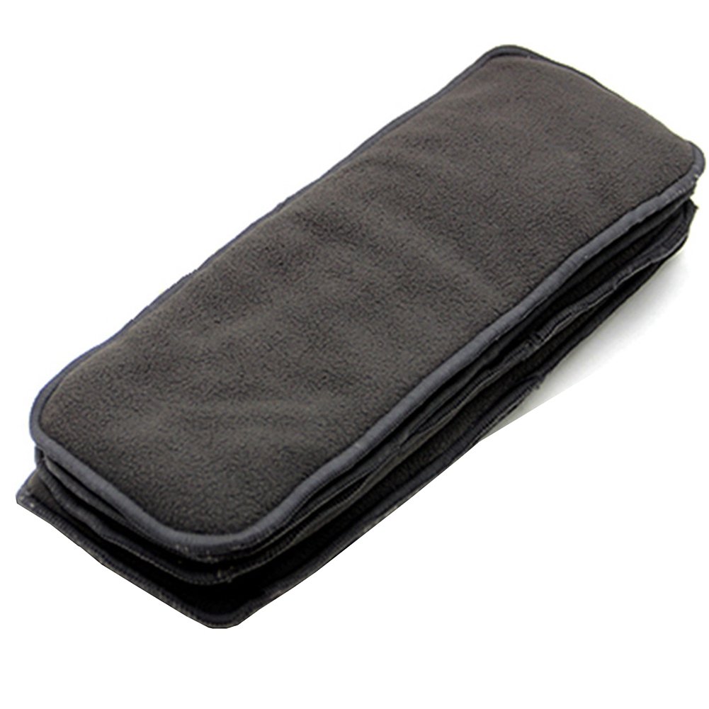 Bamboo Microfiber Inserts Liners for Adults Cloth Diapers Nappies for Incontinence Care, Washable Reusable Large Absorbent (4 Pieces)