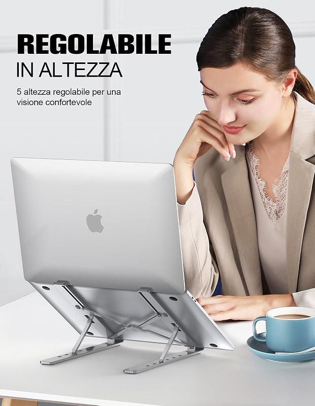 Supporto PC Portatile [5 Livelli Regolabili] Pieghevole Leggero