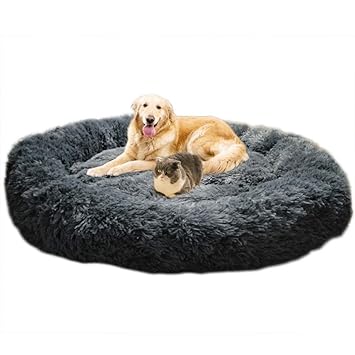 Telismei Deluxe Fluffy Extra Large Dog Beds Sofa Washable Round