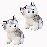 CHELEI2019 2PCS 7.9" Husky Stuffed Animal Stuffed Husky Dog Plush Toy Gifts for Kids