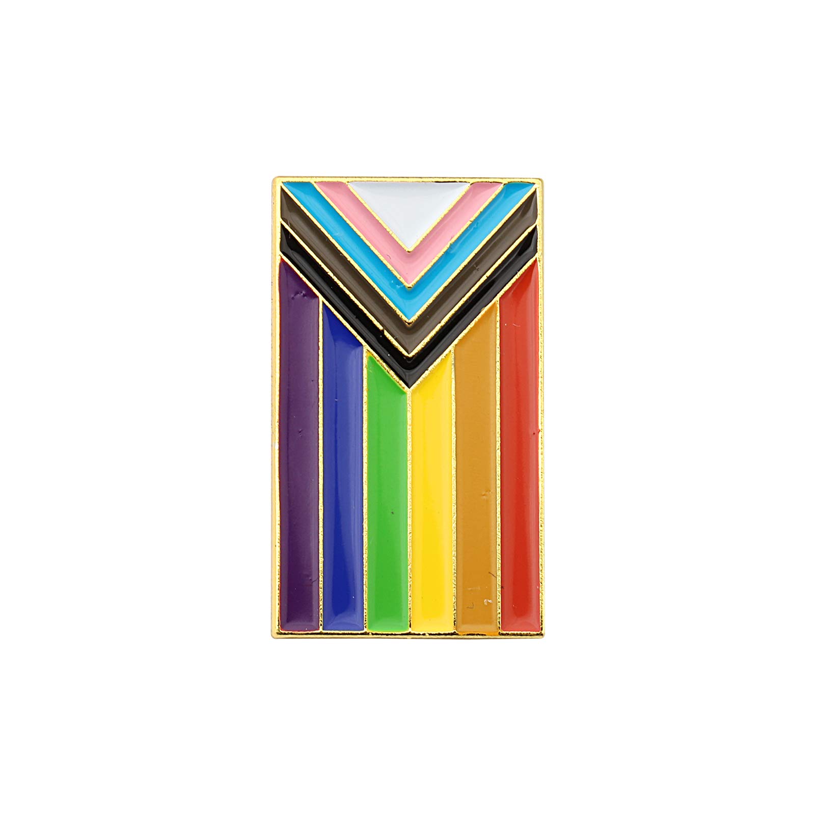 MYOSPARK Progress Pride Flag LGBTQ Transgender Flag Enamel Pin Gay Lesbian Pride LGBT Gift (Flag LGBT Pin)