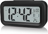 Hiseeyo Upgraded Digital Alarm Clock 4.3" LED Display Temperature Large Numbers