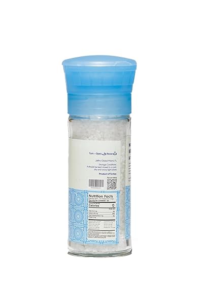 3.8OZ BODRUM CO. NATURAL SPRING SALT GRINDER – PREMIUM UNREFINED MINERAL, LOW SODIUM, 84 ESSENTIAL MINERALS, POLLUTION-FREE, KOSHER CERTIFIED