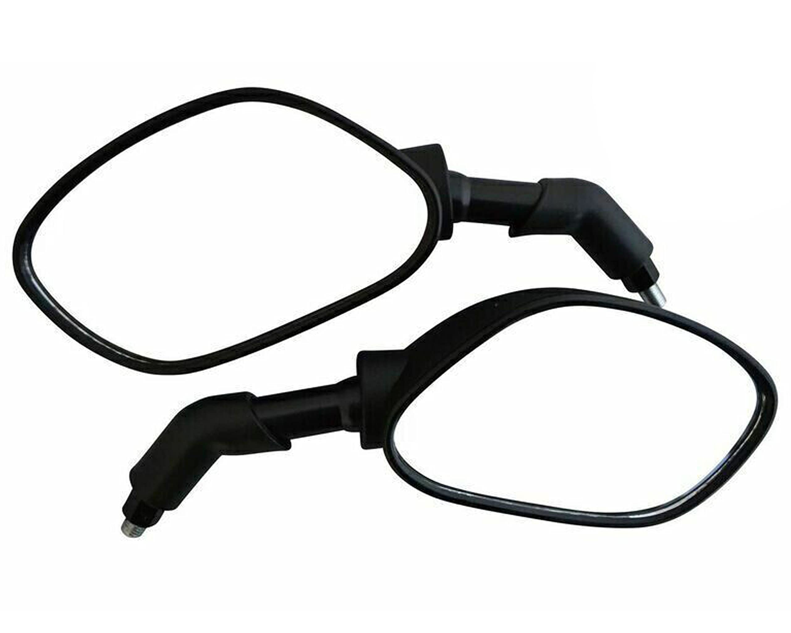 Large Black Motorbike Side Rear View Mirrors (1x10mm Right Thread & 1x10mm Left Thread)