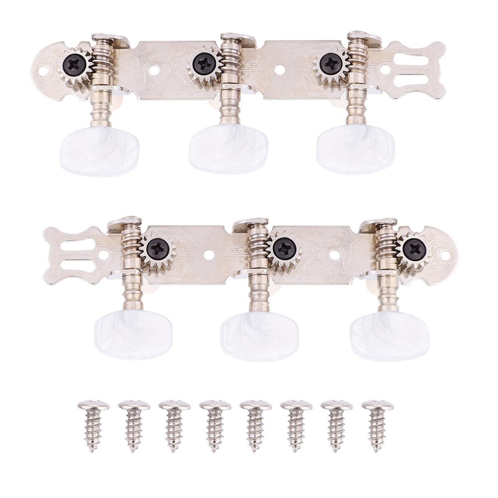 3+3 Acrylic Classical Guitar String Tuning Peg, Tuners Machine Heads Silver With Screws for Classical Guitars Accessories, Playing Accessories,Acoustic guitar accessories