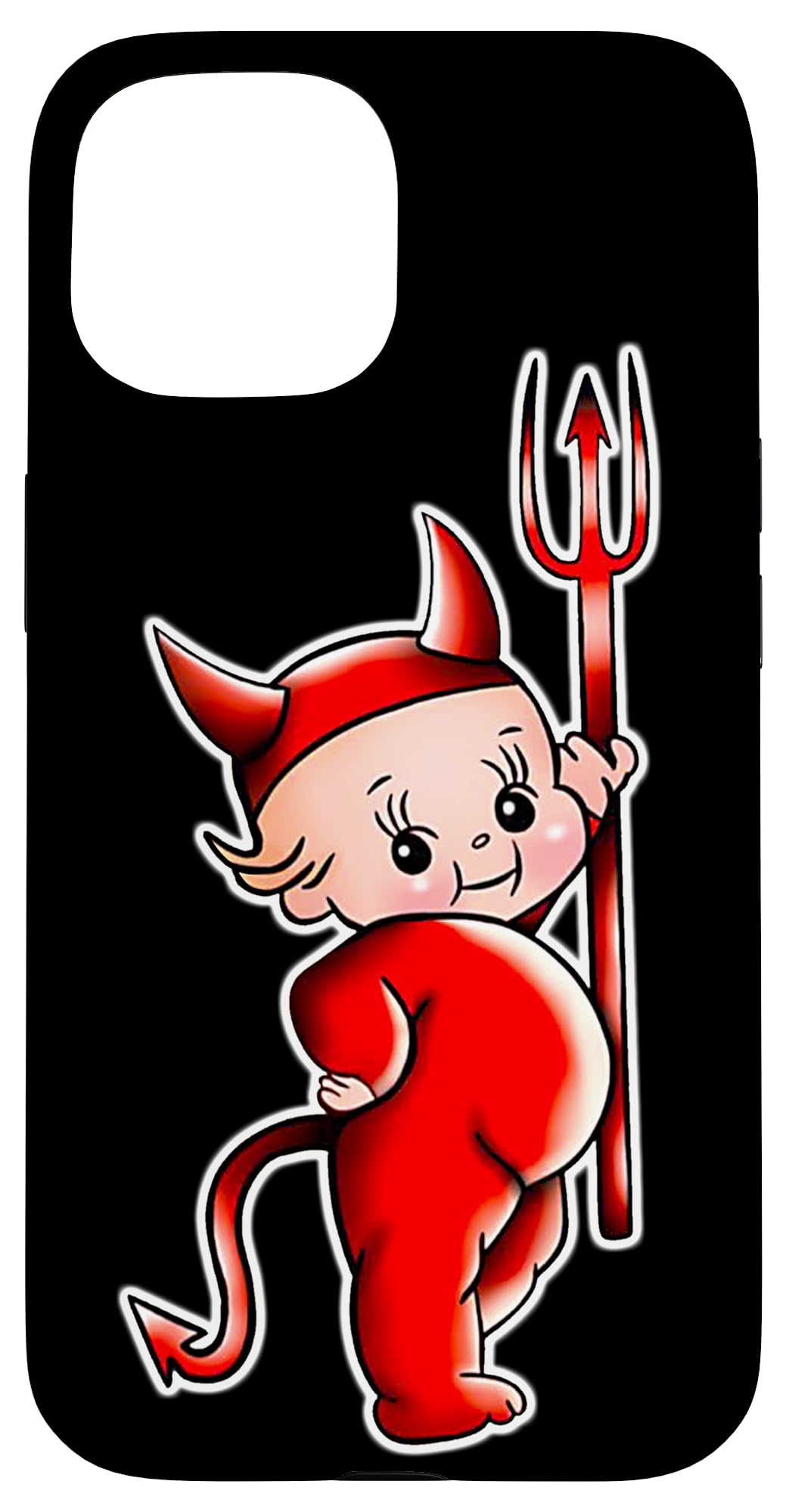 Kewpie Baby Devil Demon Pitchfork Halloween Spooky Occult Case for iPhone 15