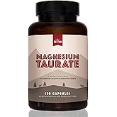 Magnesium Taurate 750mg (150mg Elemental Magnesium) – 120 Vegetarian Capsules – High-Absorption Magnesium Taurate Supplement for Heart, Muscle, and Nerve Support – Non-GMO, Gluten-Free, Made in USA