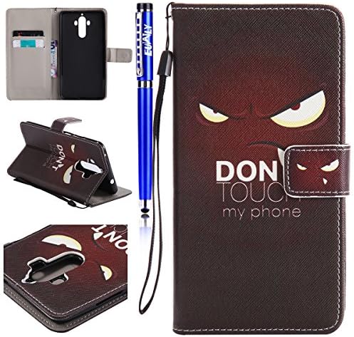 FESELE Huawei Mate 9 Case Huawei Mate 9 Wallet Cover Case Stylish Yet Simple Painted Pattern PU Leather Protective sleeve Stand Feature with Lanyard Book Style Magnetic Closure PU Leather Wallet Elegant Classic Flip Folio Cover Case Card Slot and Banknotes Pocket for [Huawei Mate 9] + 1 x Blue Stylus Pen- Colored Painting#2