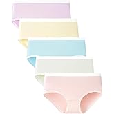AMYNICE Girls Underwear, Soft Breathable Girl Panties with Lace Cuffs, Stylish Design Neutral Versatile Colors Girls Briefs