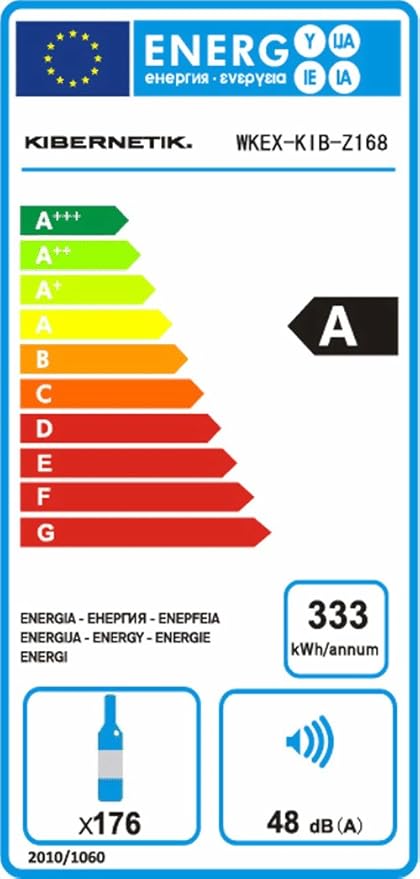 Kibernetik WKH168F01 Independiente Nevera de vino Negro 138botella ...