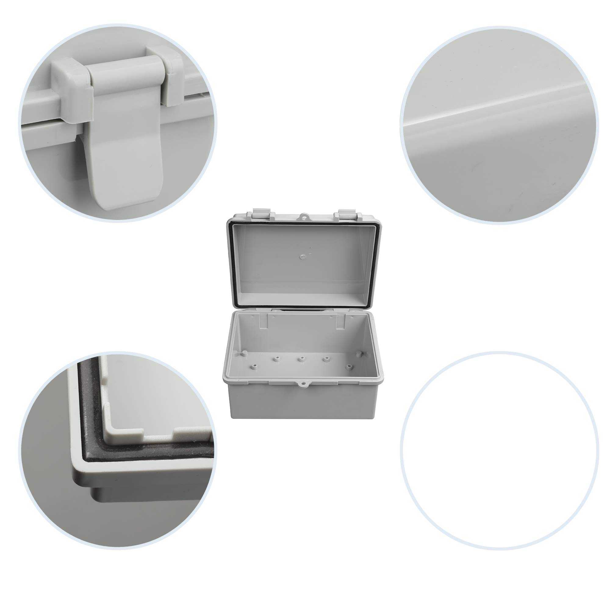 CrocSee ABS Plastic Dustproof Waterproof IP65 Junction Box Universal Durable Electrical Project Enclosure with Lock (8.6