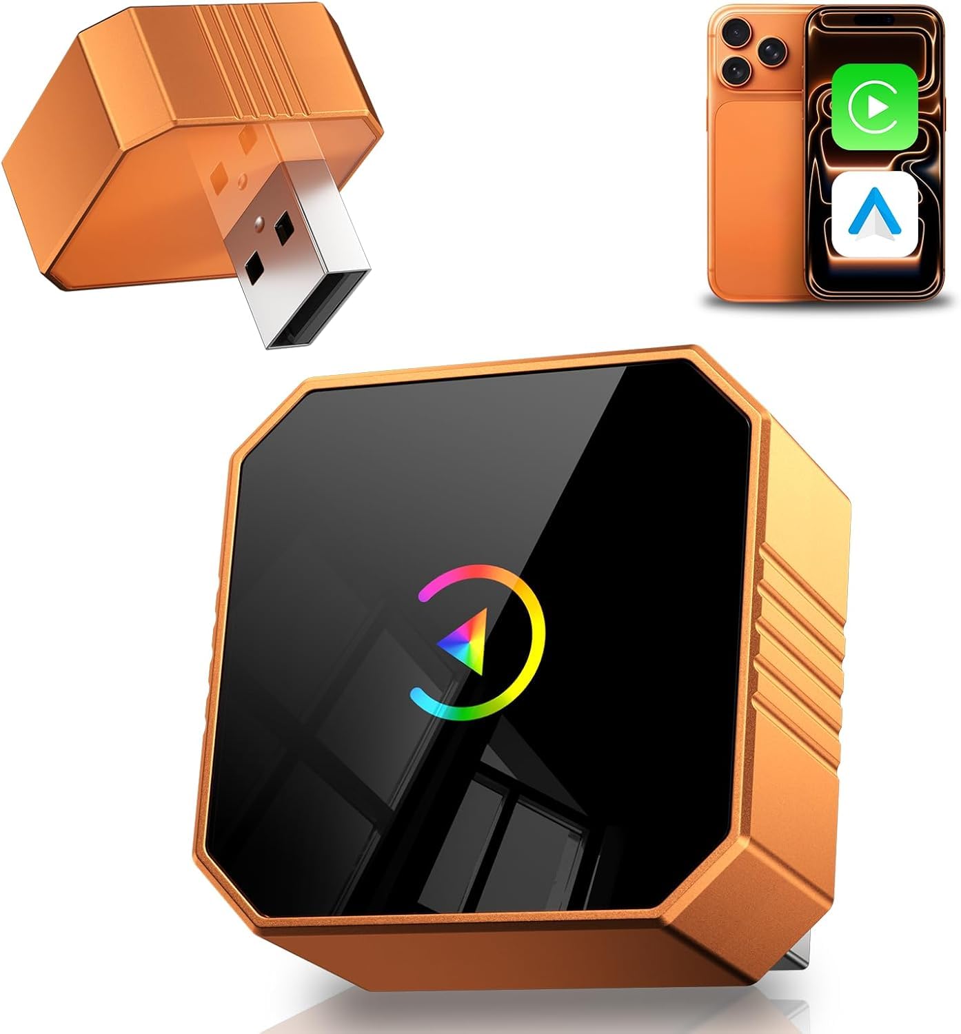 Photo 1 of 2026 Wireless CarPlay Adapter for iPhone ? Android Auto Mini Wired to Wireless Apple Car Play Adapter Plug & Play Compatible for iPhone iOS 10+ Android 11+ with After 2016 Cars