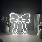 HTDMA bow decor,coquette room decor,Gifts for girlfriend,girls' dormitory,bedroom,Gifts for students, party,colleagues, and children,White neon sign