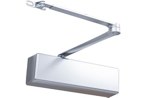 POWAWINI Automatic Door Closer, Adjustable Self Closing, Backcheck, Delayed, ADA Compliant, UL 3 Hour Fire Rated, Grade 1 Extra Heavy Duty, 2 Million Cycles, Residential & Commercial, Sliver Aluminum