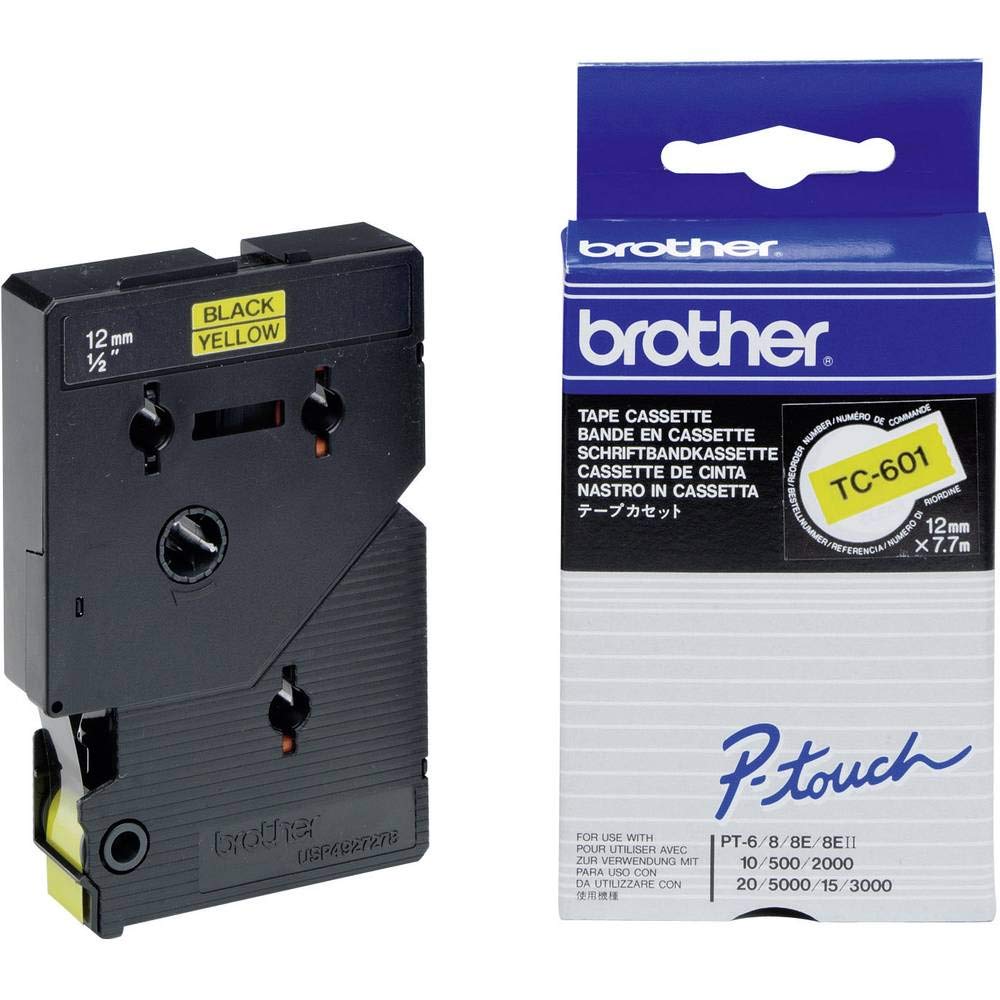 Brother - Black, yellow - Roll (1.2 cm x 8 m) 1 cassette(s) laminated tape - for P-Touch PT-2000, PT-3000, PT-500, PT-5000, PT-8E