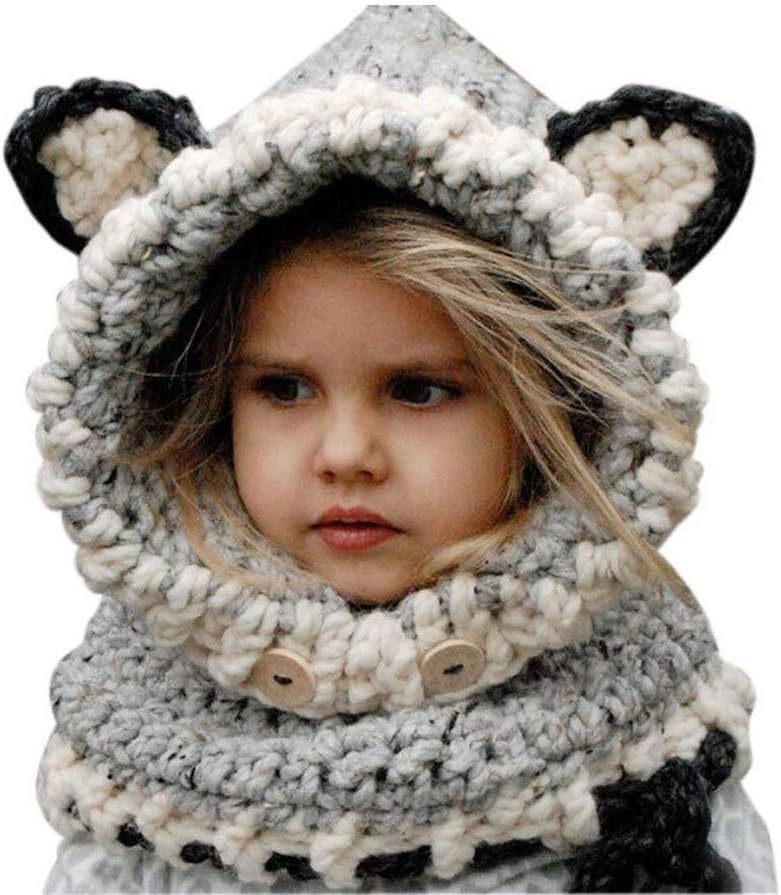 AzornicBaby Girls Boys Winter Hat Scarf Earflap Hood Scarves Caps for 2-8 Years Kids
