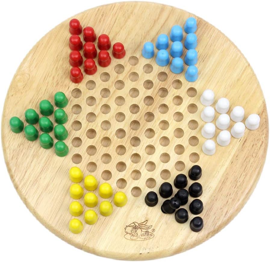 XUANOU Wooden Chinese Checker All Ages Classic Strategy Game for Up to Six Players