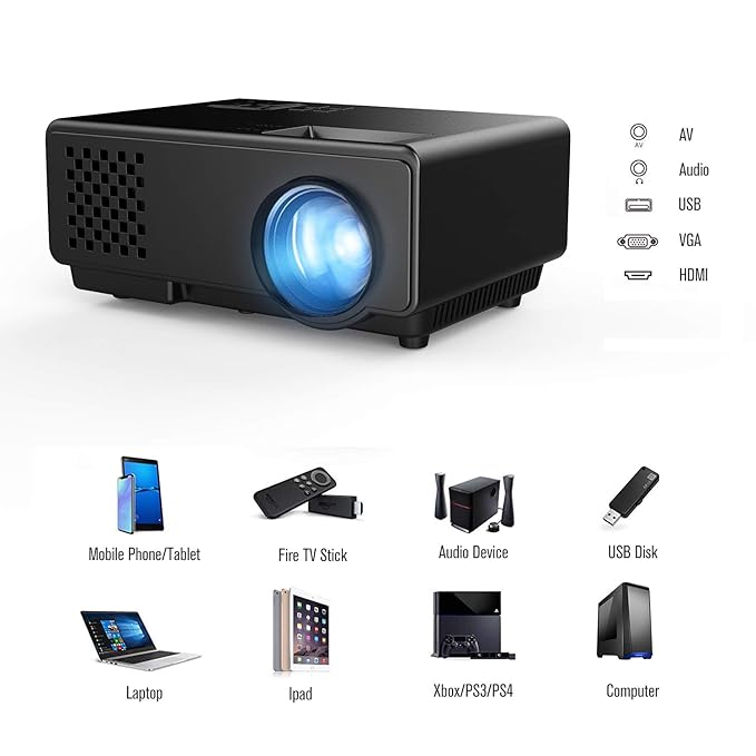 Funavo Proyector, RD-815 Mini proyector portátil, Full HD 1080P ...