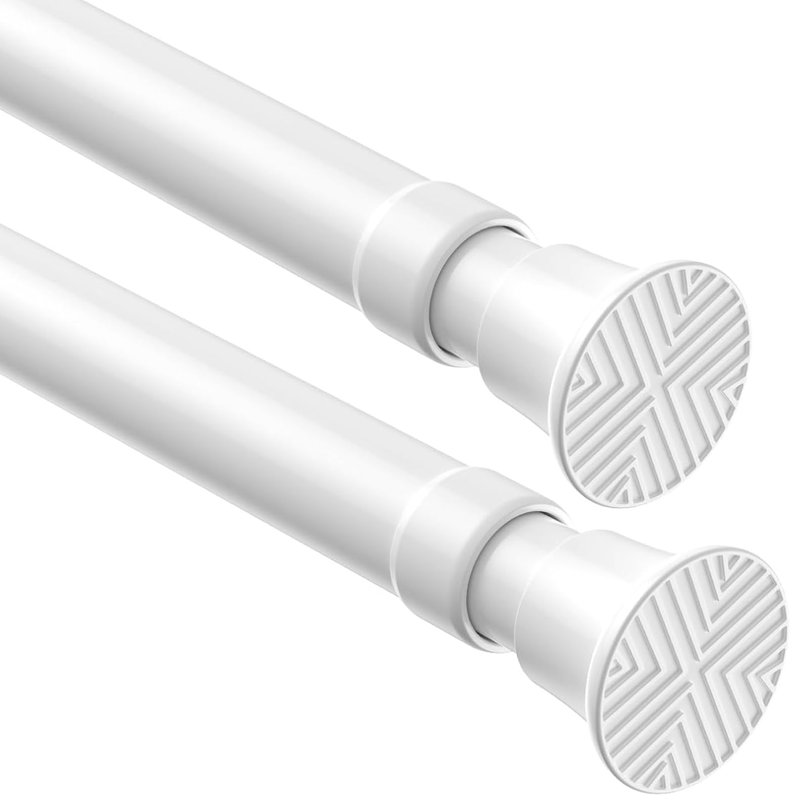 Photo 1 of 2Pack White Tension Curtain Rods18 to 36 Inch,Spring Loaded Curtain Rods No Drilling,Small Tension Rod for Windows Door Closet,Pressure Rod