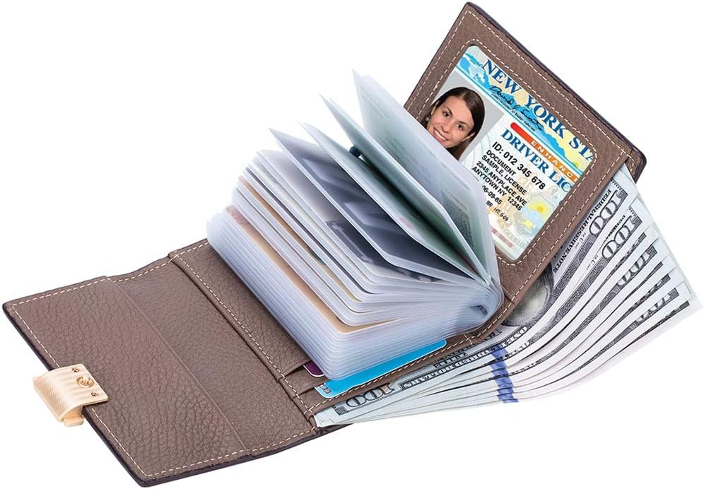 KinBin Womens Wallets Small Rfid Blocking Credit Card Holder PU Leather 24 Card Wallet Women