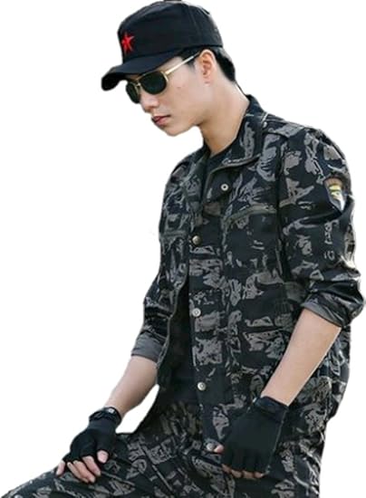 Amazon Co Jp Sebles メンズ 迷彩服 軍服 ミリタリー アウトドア サバイバルゲーム 上下セット ブラックb Xxl 服 ファッション小物