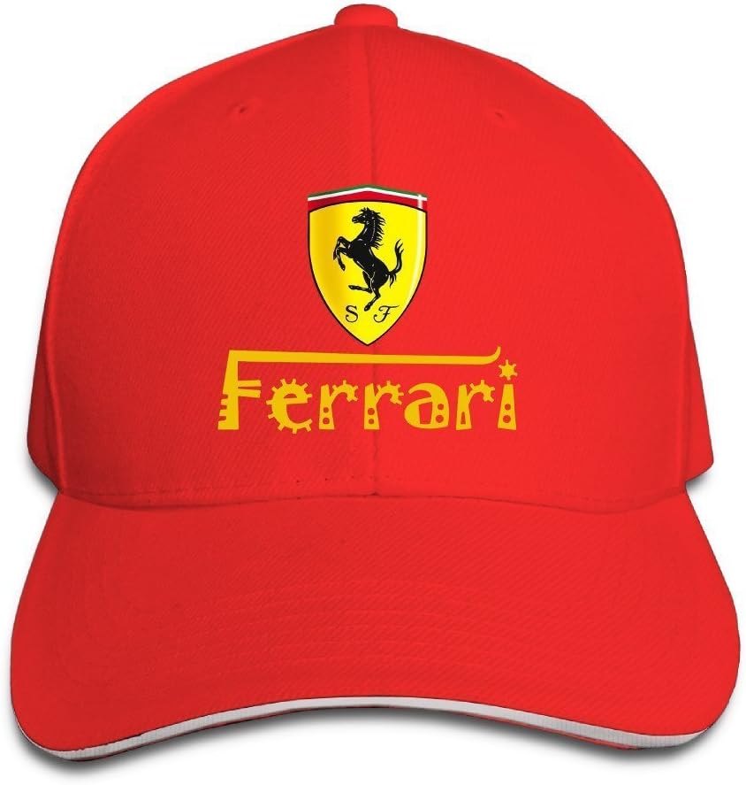 Ferrari Team Sandwich Peaked Hat/Cap Red