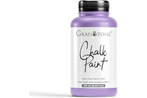 GRANOTONE Chalk Paint for Furniture, Matt-Finish Water-Based Acrylic Paint for Wood, Walls, Metal, Glass, Paper, Fabric Canvas, Maximum Coverage Chalk Paint for Kids & Adults, 250 Ml (VERVE VIOLET)