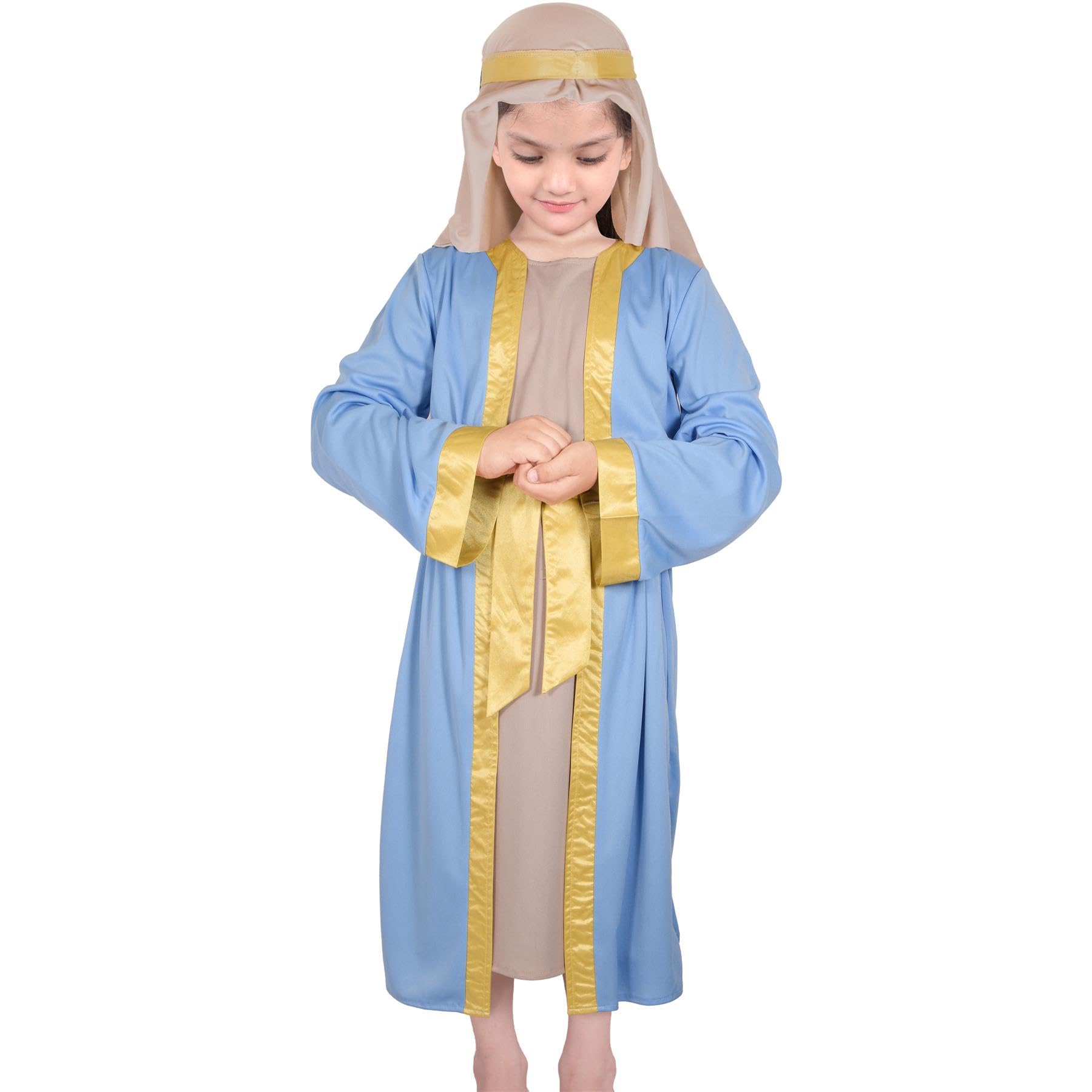 A2Z 4 Kids Girls Nativity Mary Costume Christmas Outfit - Mary Costume 6-8 Sky Blue